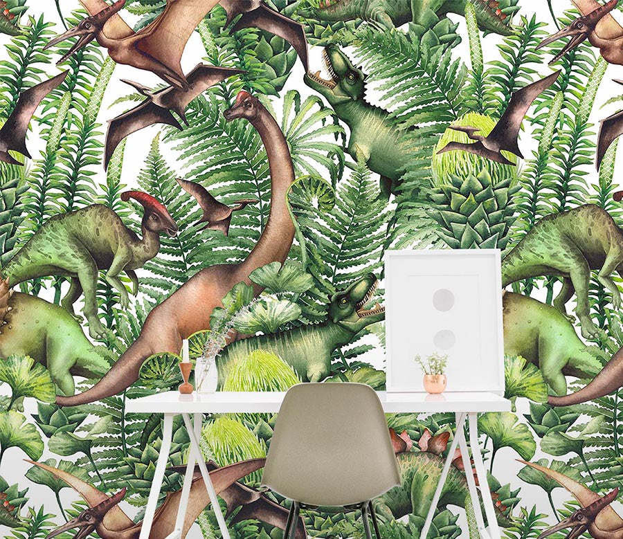 3D Dinosaur Forest 1597 Wall Murals