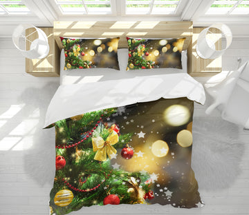 3D Tree Bowknot 53031 Christmas Quilt Duvet Cover Xmas Bed Pillowcases