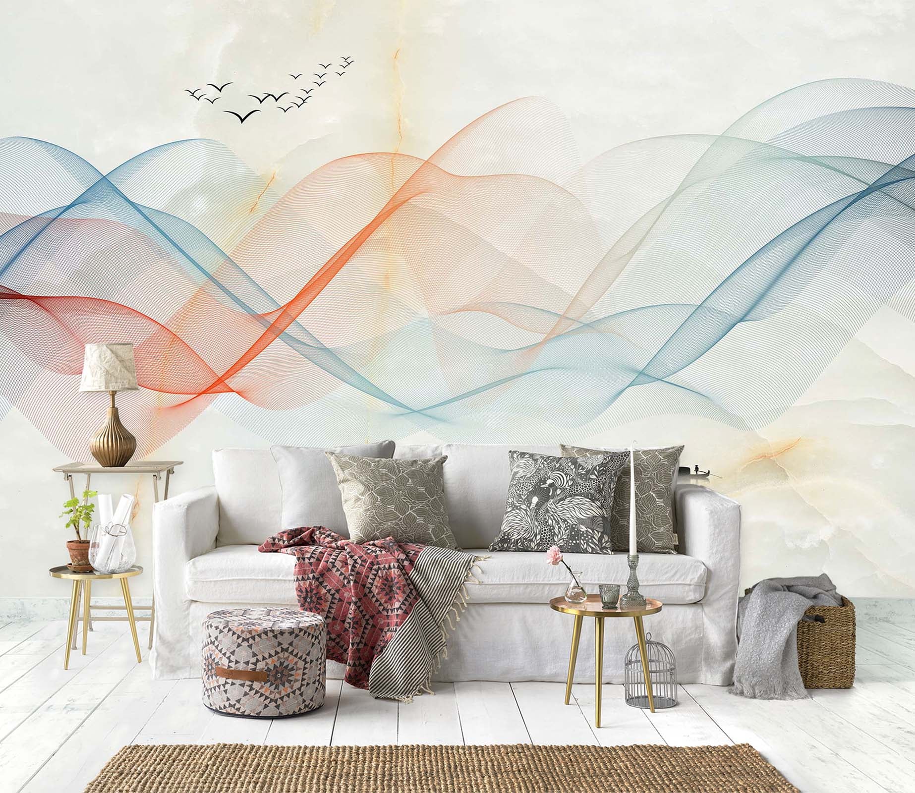 3D Color Wave 1458 Wall Murals