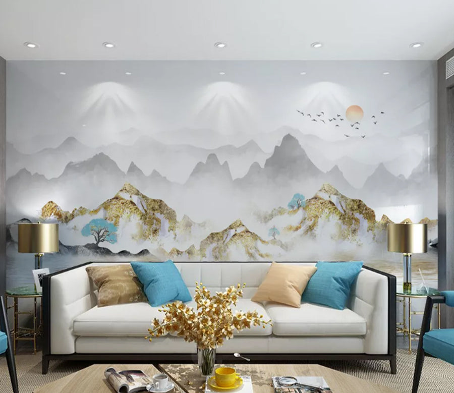 3D Sun Bird Tree WC2337 Wall Murals