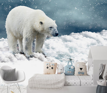 3D Polar Bear Snow 260 Wall Murals