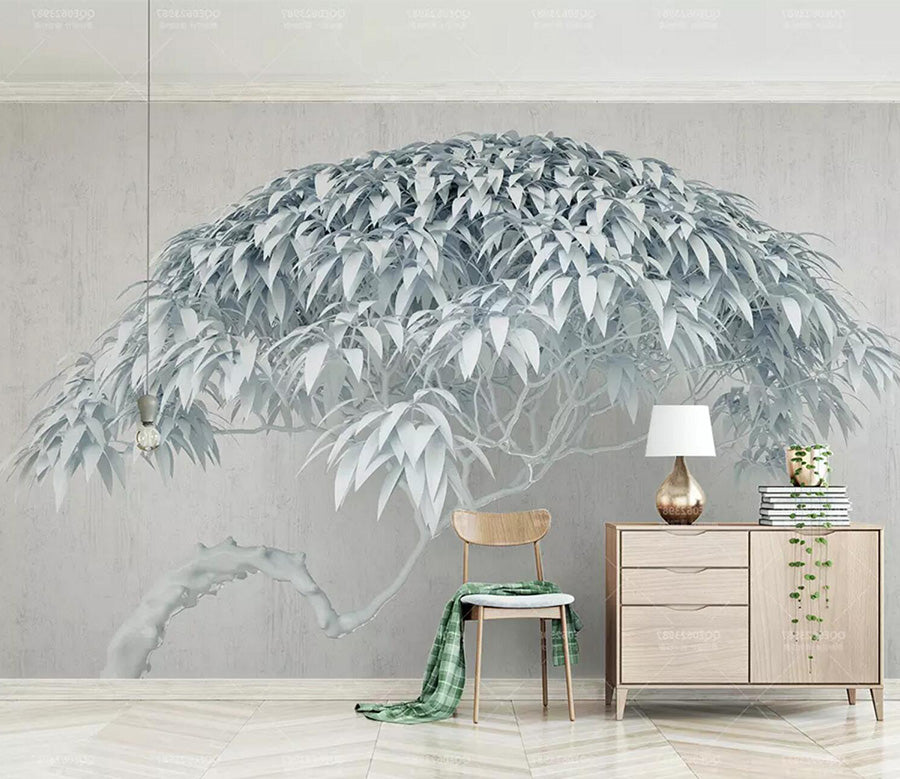 3D Blue Leaf Tree WC680 Wall Murals