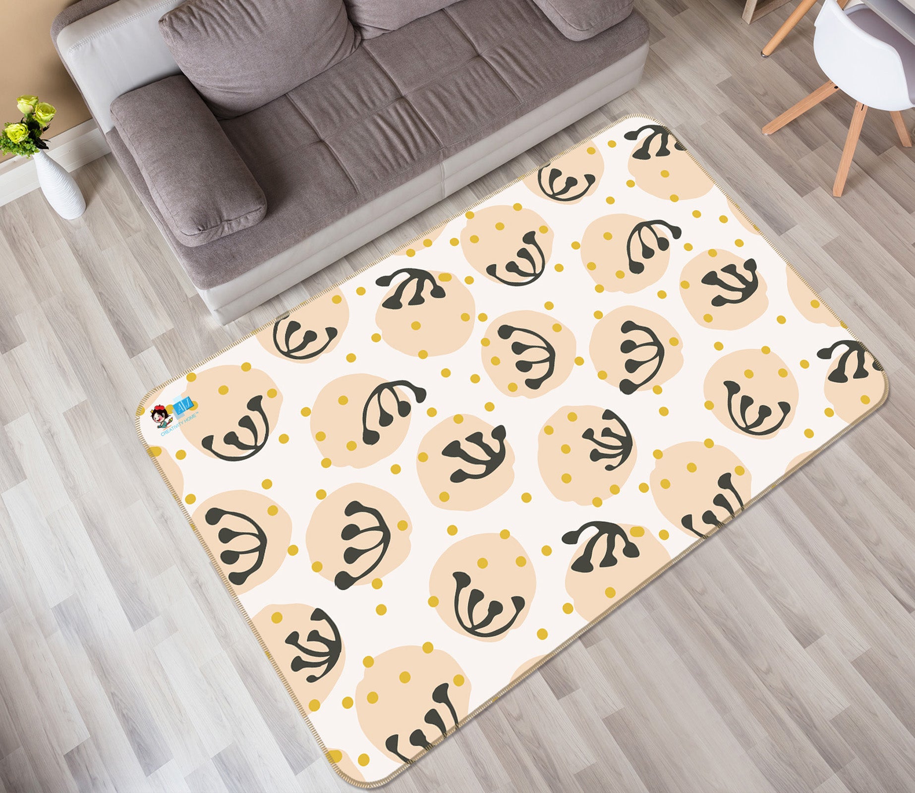 3D Dots Pattern 10774 Kashmira Jayaprakash Rug Non Slip Rug Mat