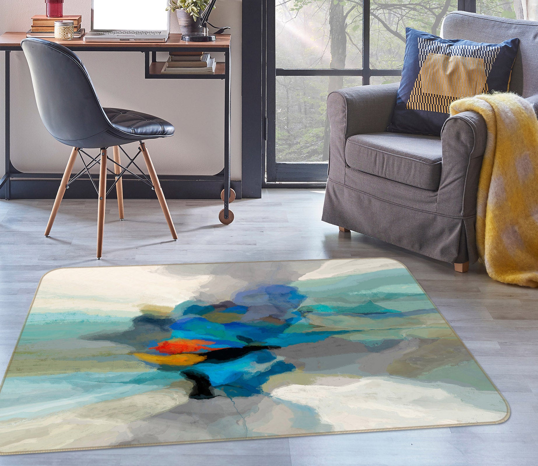 3D Color Graffiti 1005 Michael Tienhaara Rug Non Slip Rug Mat