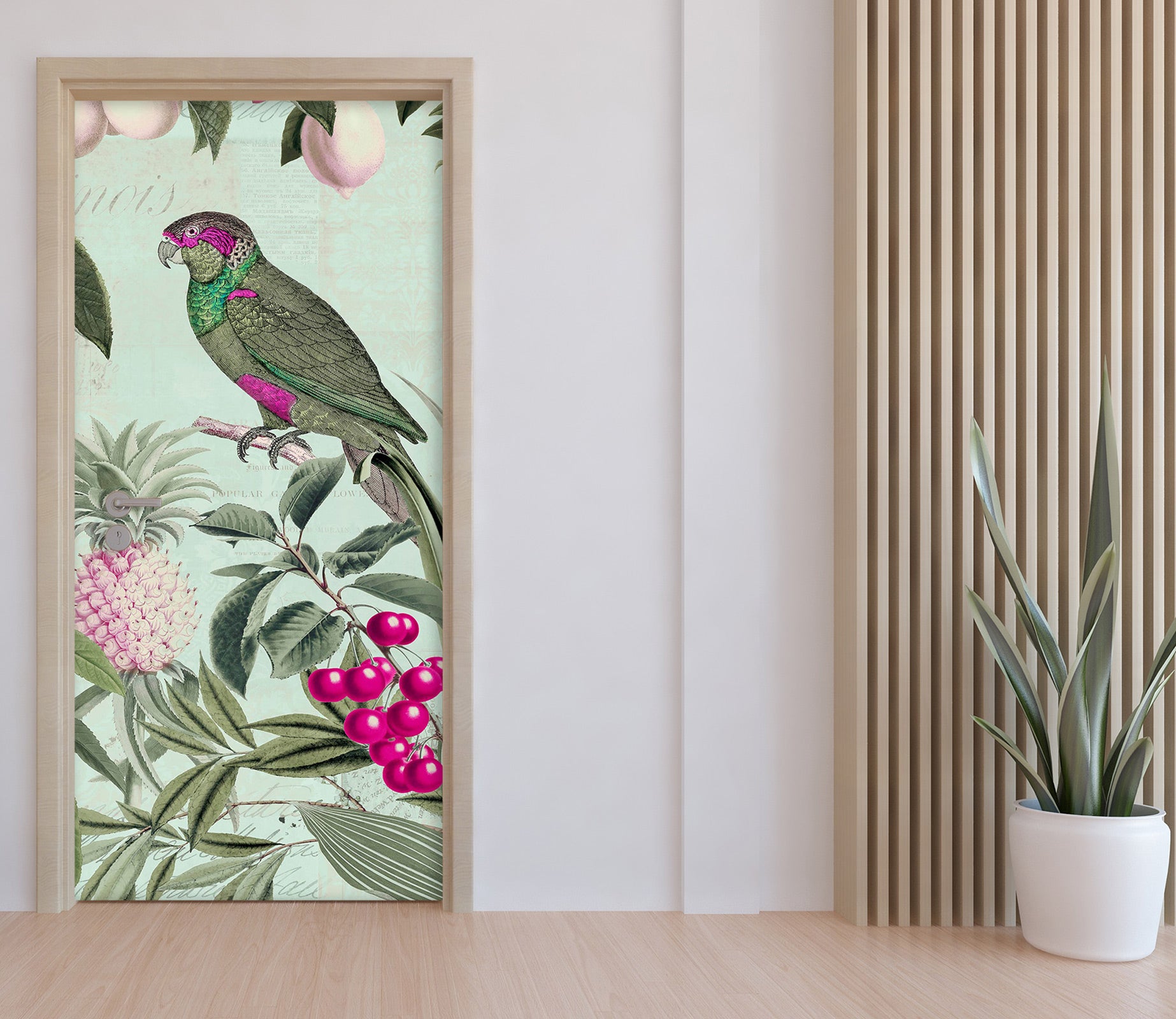 3D Pineapple Cherry Bird 118131 Andrea Haase Door Mural