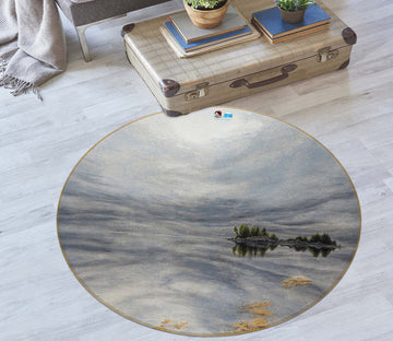 3D Grey Sky 18135 Marina Zotova Rug Round Non Slip Rug Mat