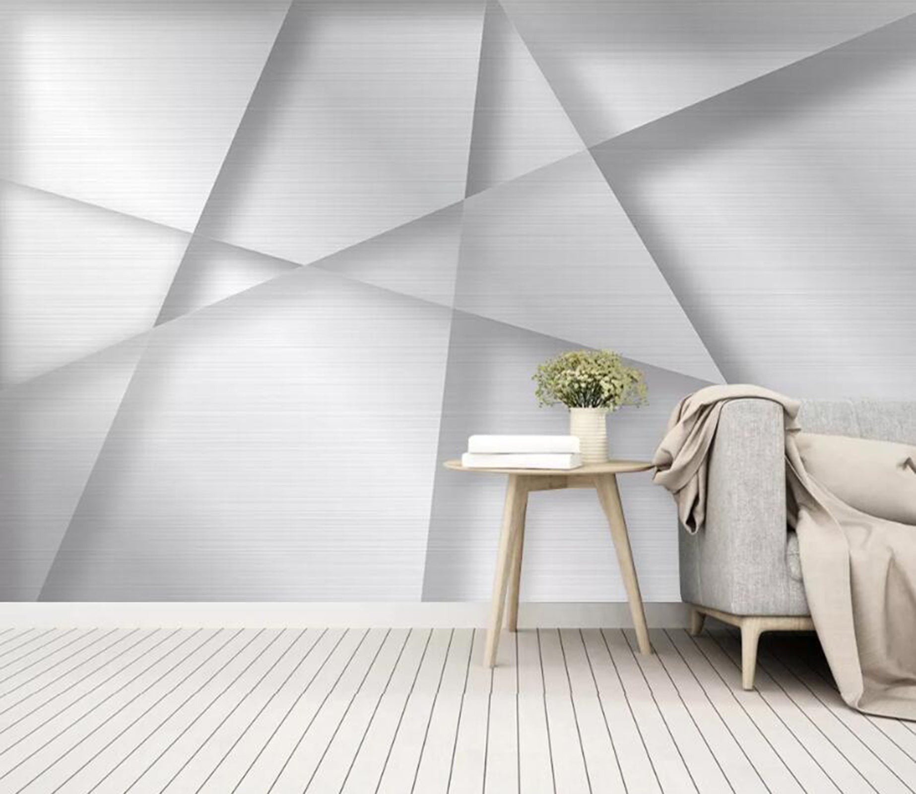 3D White Geometry WC94 Wall Murals Wallpaper AJ Wallpaper 2 