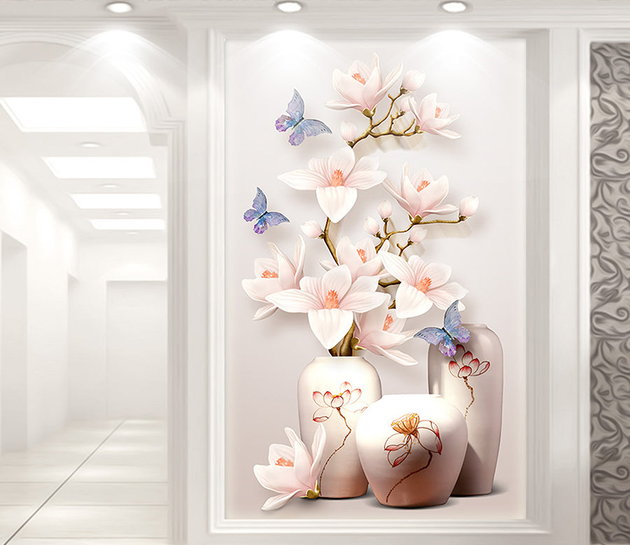 3D Butterfly Flower WG008 Wall Murals