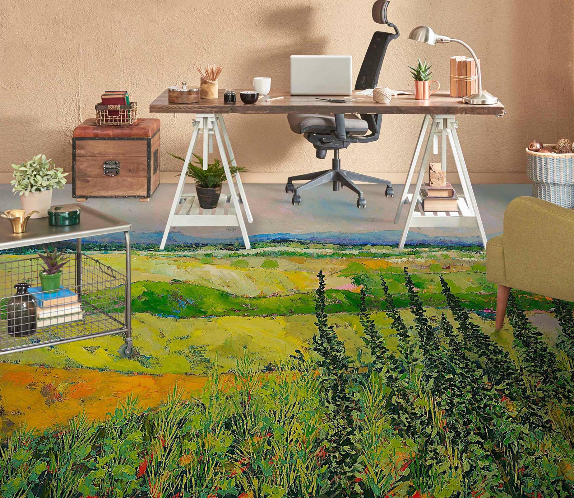 3D Grass Fielde 9560 Allan P. Friedlander Floor Mural  Wallpaper Murals Self-Adhesive Removable Print Epoxy