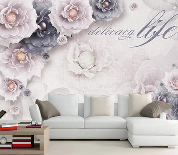 3D Purple Flower WC236 Wall Murals