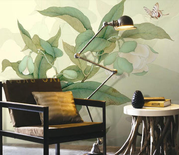 3D Painted Leaves WG740 Wall Murals