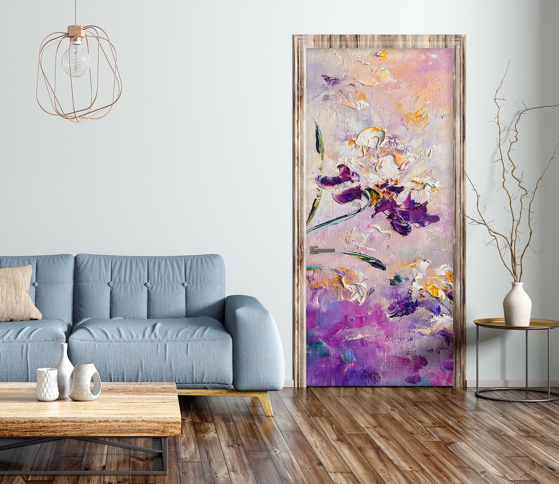 3D Purple Flower 3206 Skromova Marina Door Mural