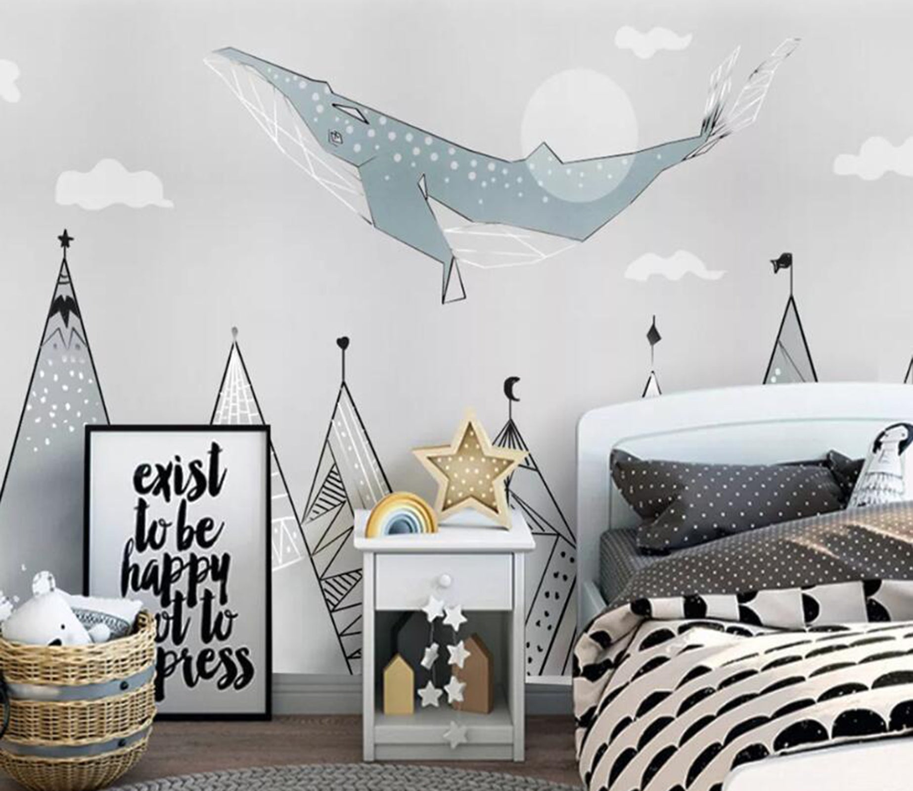 3D Cute Whale WC93 Wall Murals Wallpaper AJ Wallpaper 2 