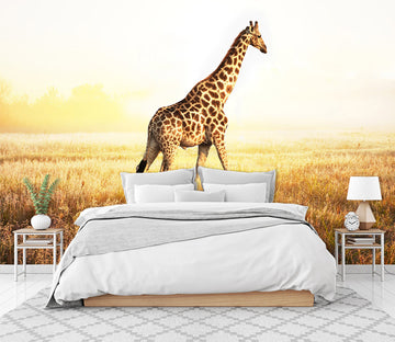 3D Sunset Giraffe 347 Wall Murals