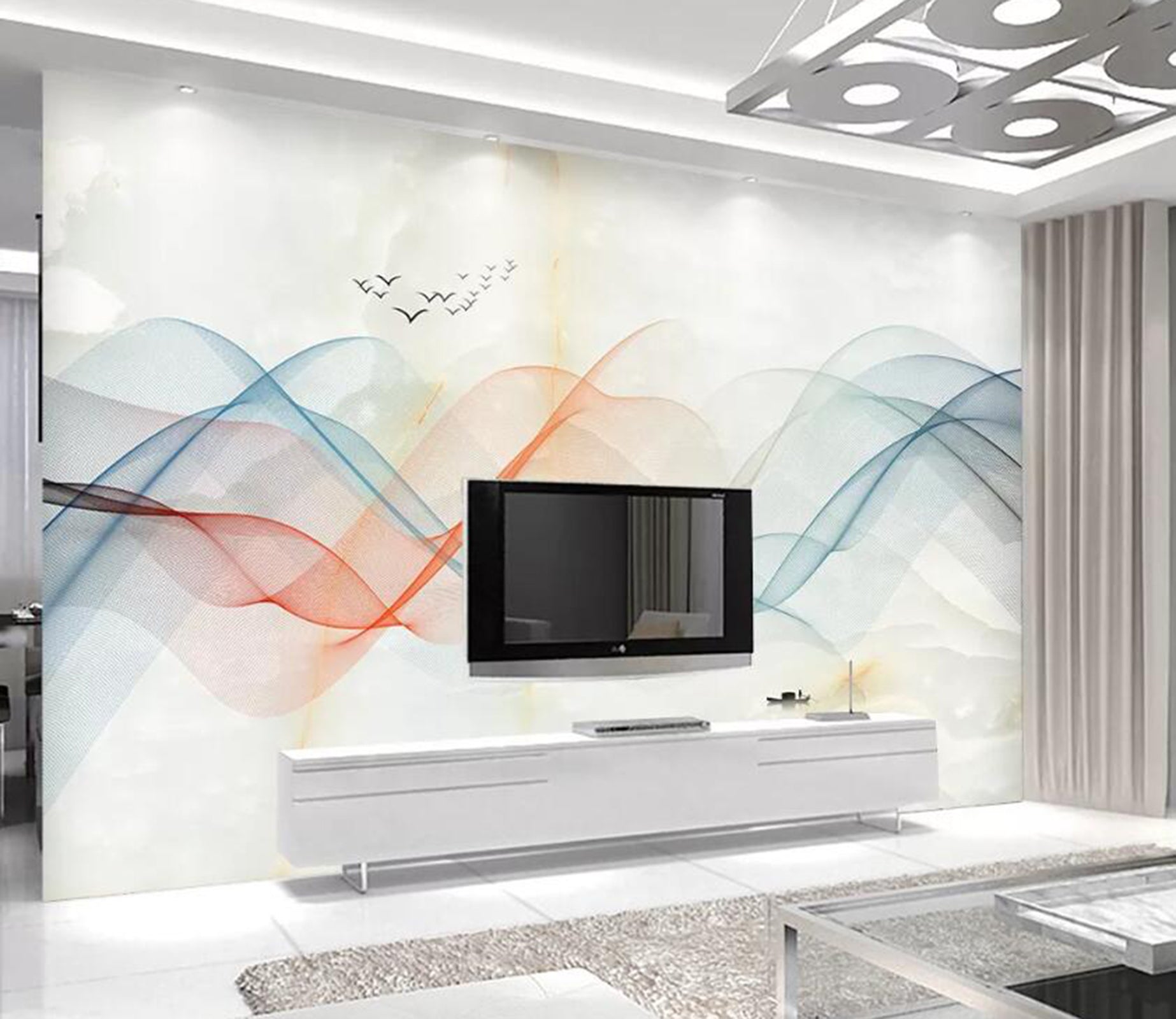 3D Color Wave WC68 Wall Murals Wallpaper AJ Wallpaper 2 