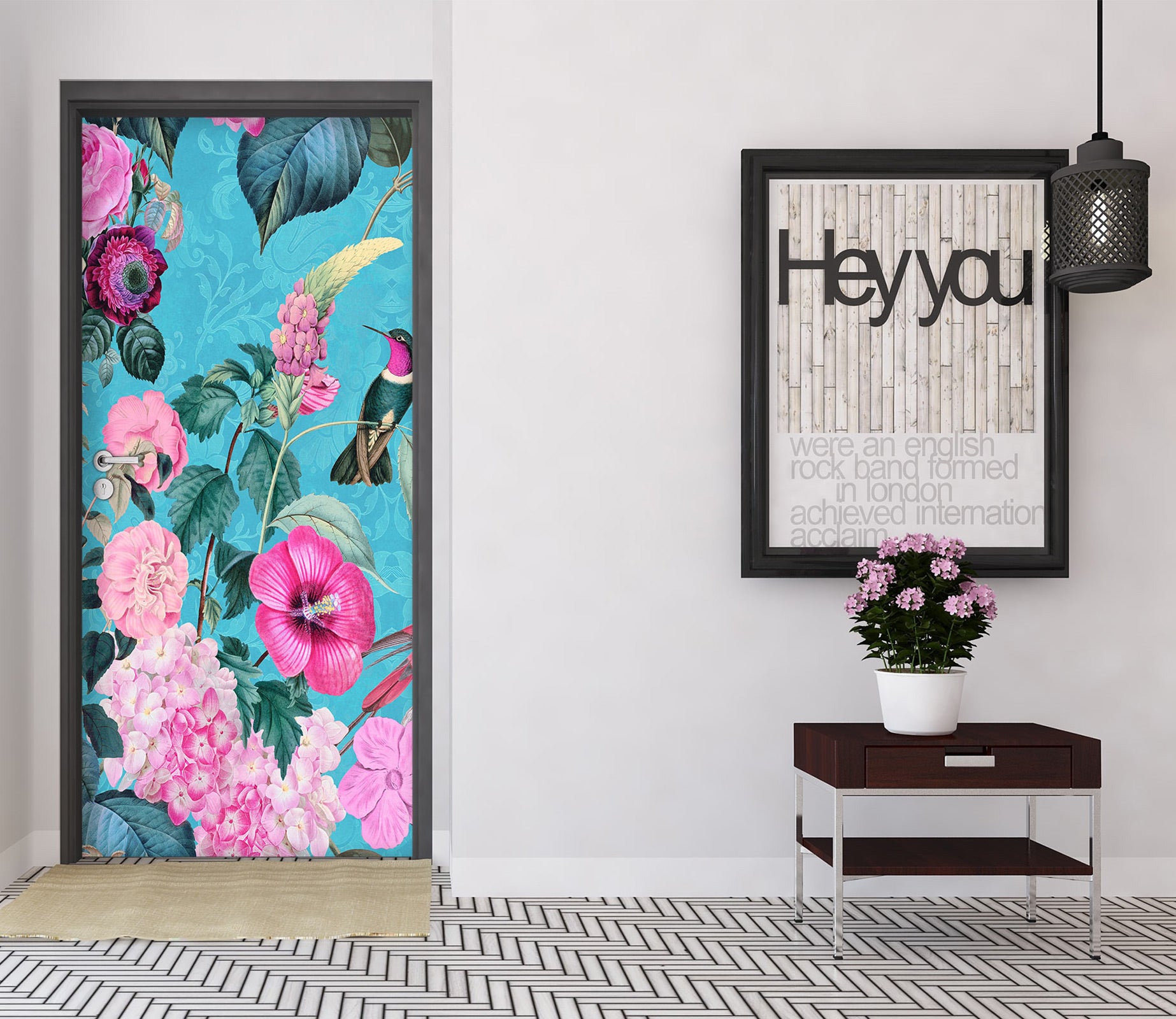 3D Pink Flower Bush 118133 Andrea Haase Door Mural