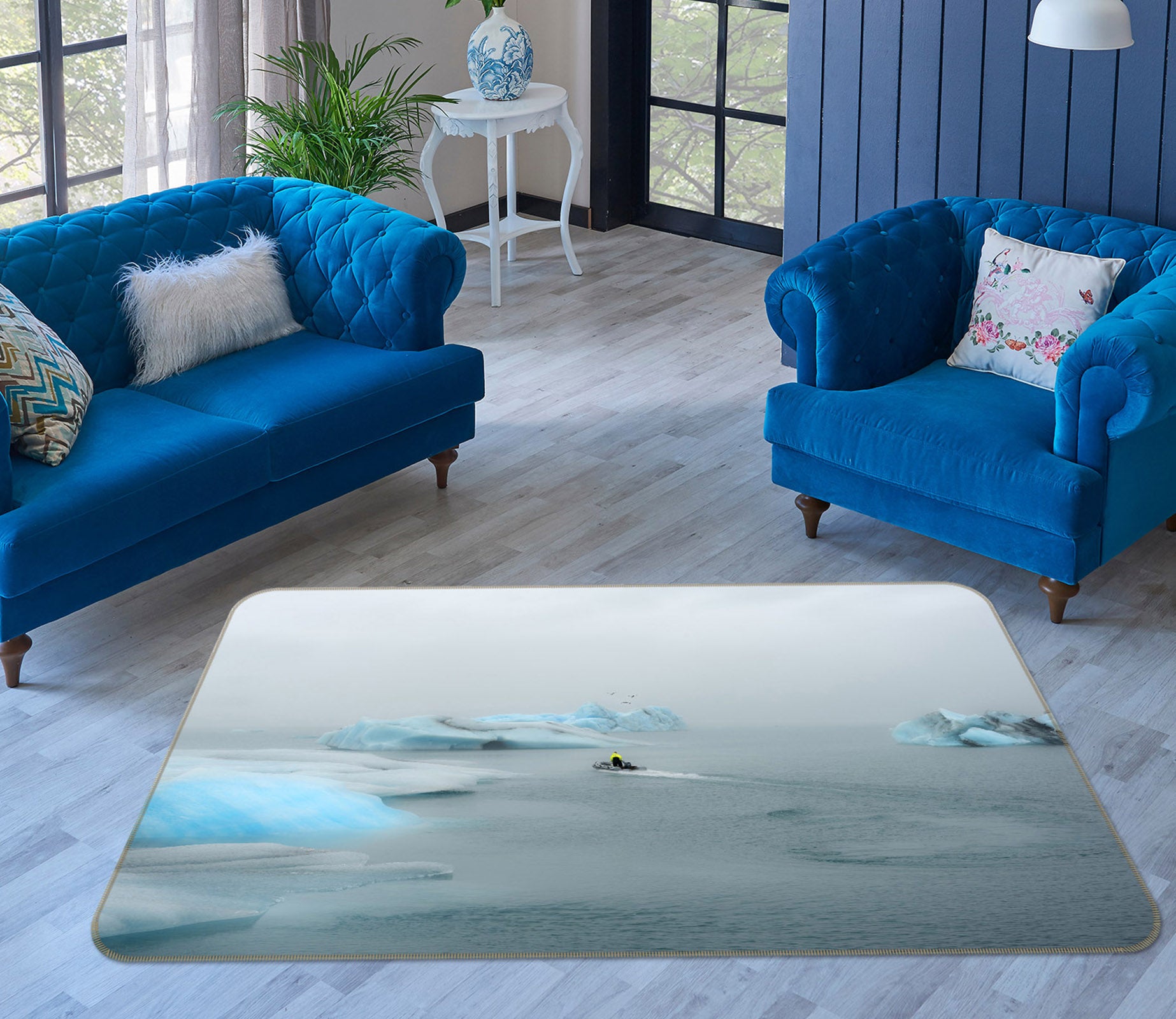 3D Cold Glacier 1120 Marco Carmassi Rug Non Slip Rug Mat