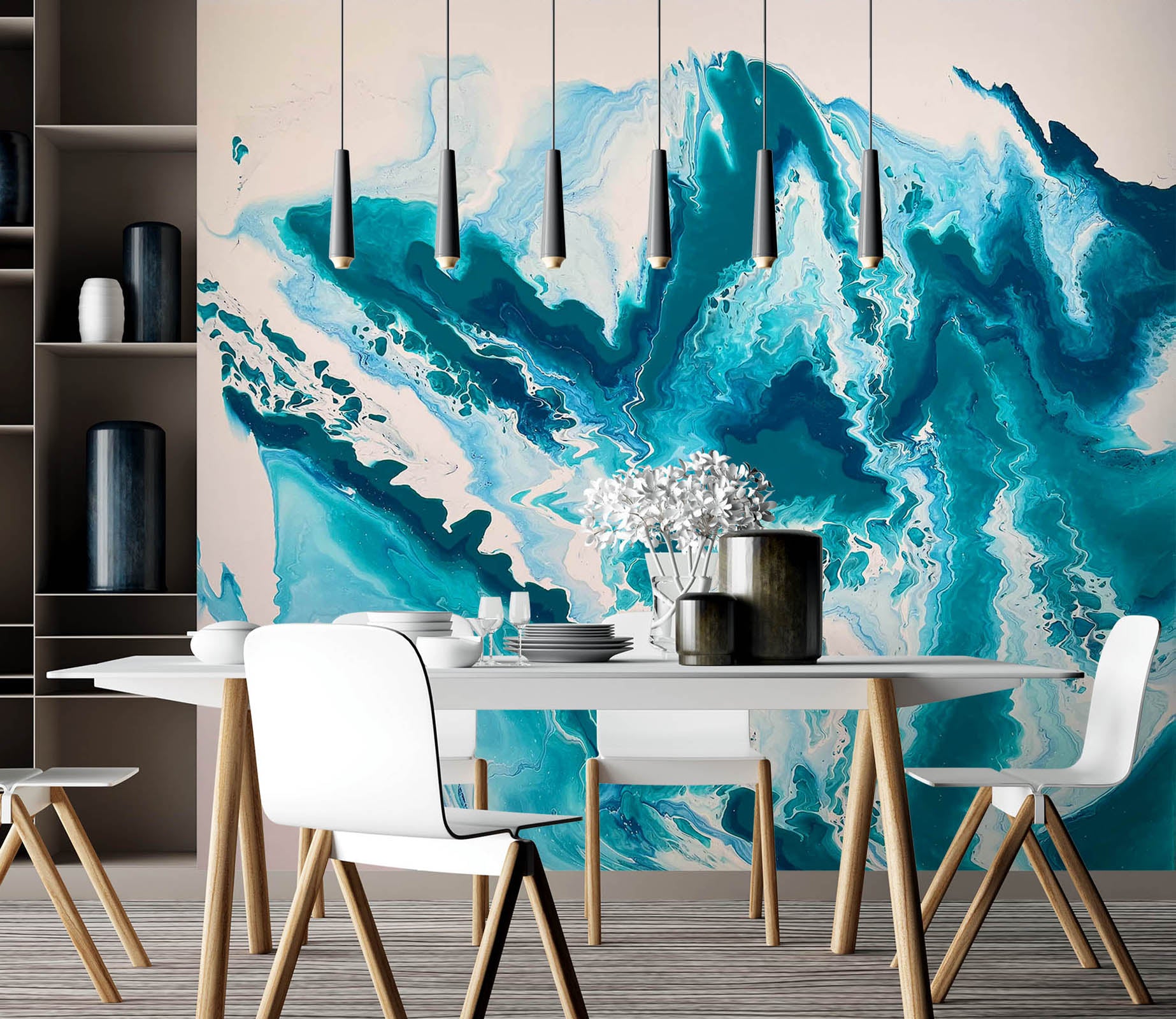 3D Blue Watercolor Mountains 3110 Skromova Marina Wall Mural Wall Murals