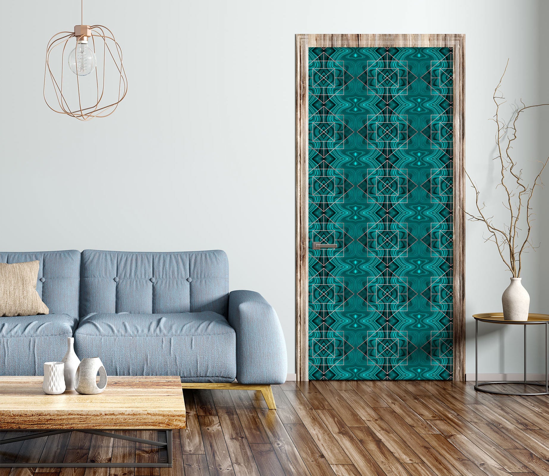 3D Green Pattern 10273 Andrea Haase Door Mural