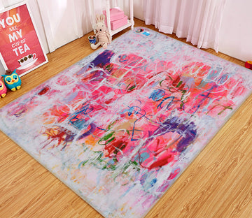 3D Pink Paint Texture 123160 Misako Chida Rug Non Slip Rug Mat