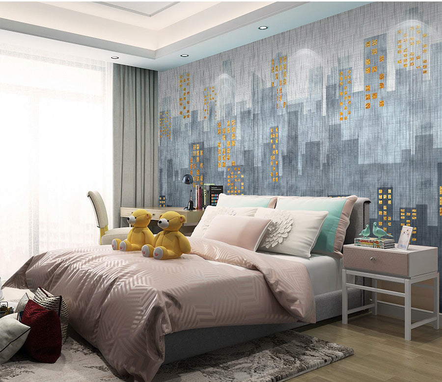 3D Grey Tall Building WG043 Wall Murals