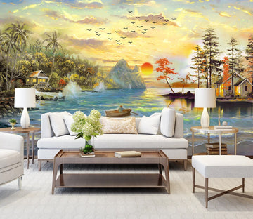 3D House Lake WC1572 Wall Murals