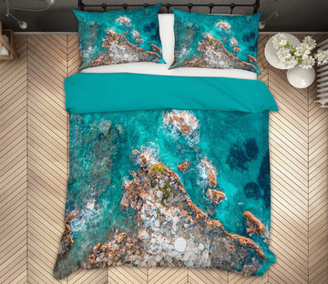 3D Sea Stone 67141 Bed Pillowcases Quilt