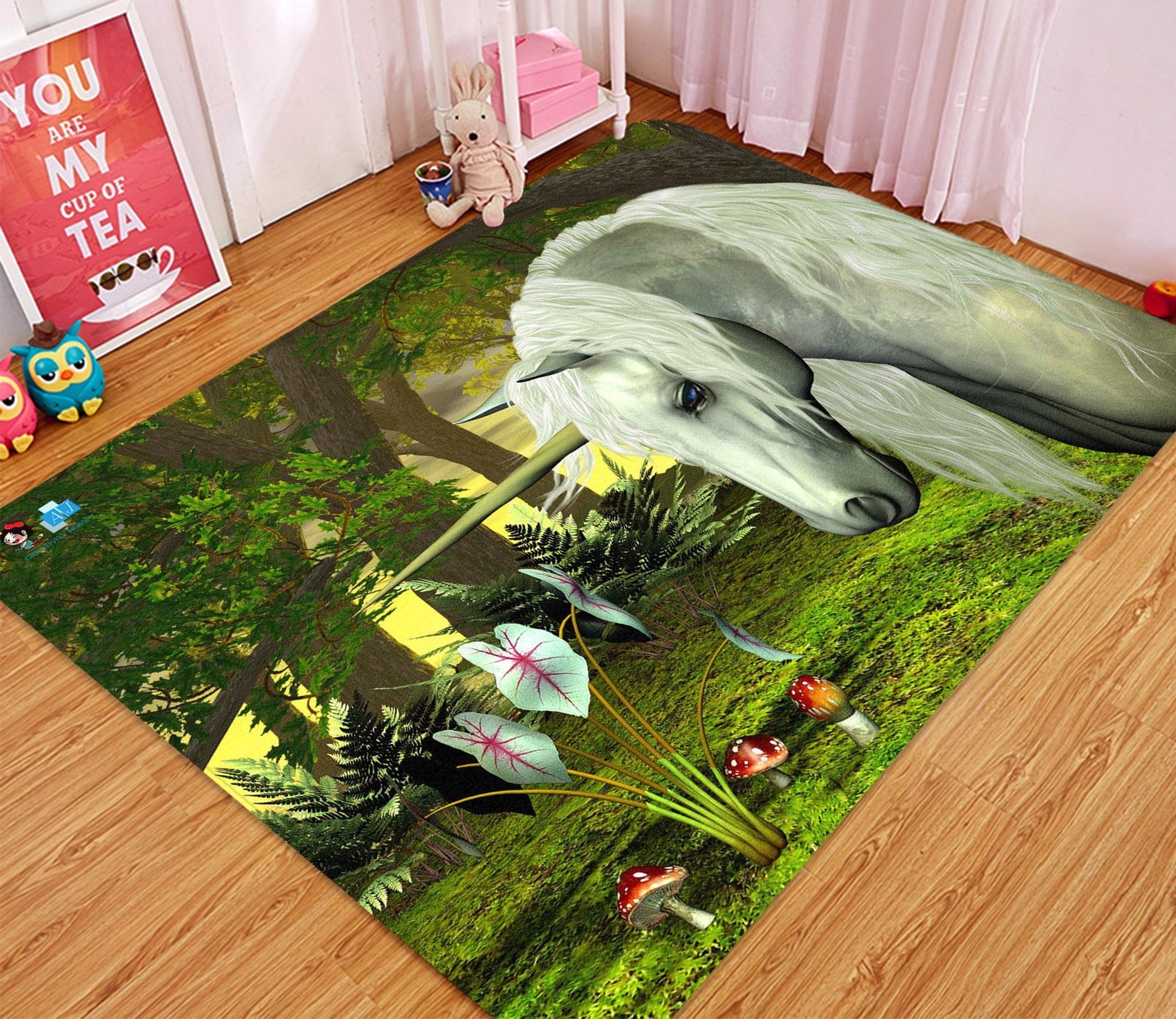 3D Mushroom Unicorn 33 Non Slip Rug Mat Mat AJ Creativity Home 