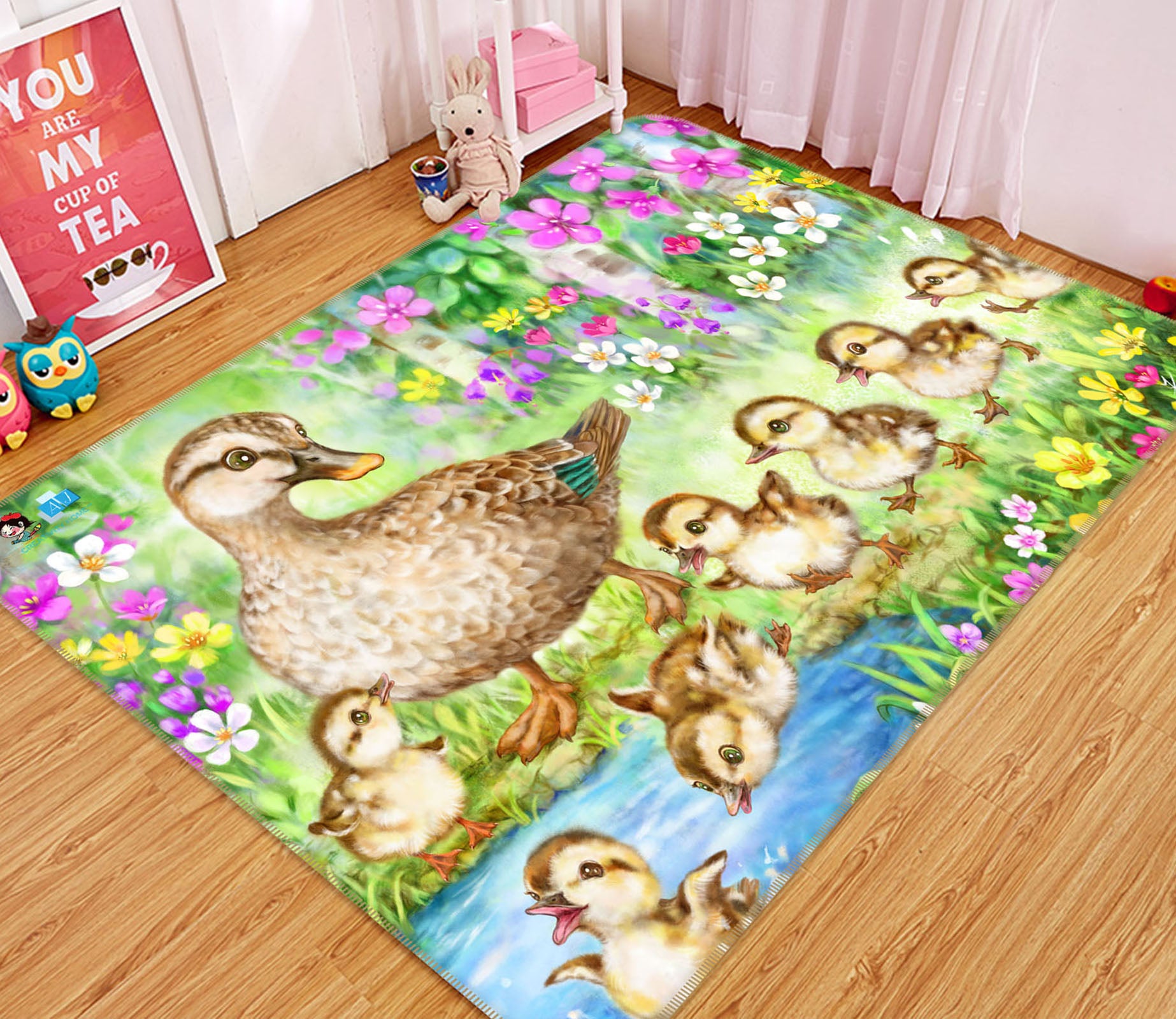 3D Baby Duck 5722 Kayomi Harai Rug Non Slip Rug Mat