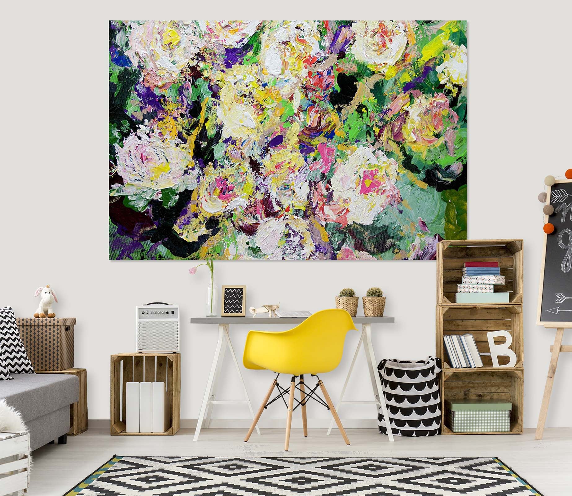 3D Painted Flowers 259 Allan P. Friedlander Wall Sticker