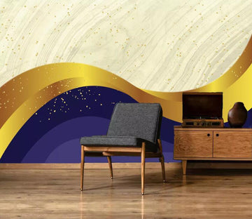 3D Golden Wave WC47 Wall Murals Wallpaper AJ Wallpaper 2 