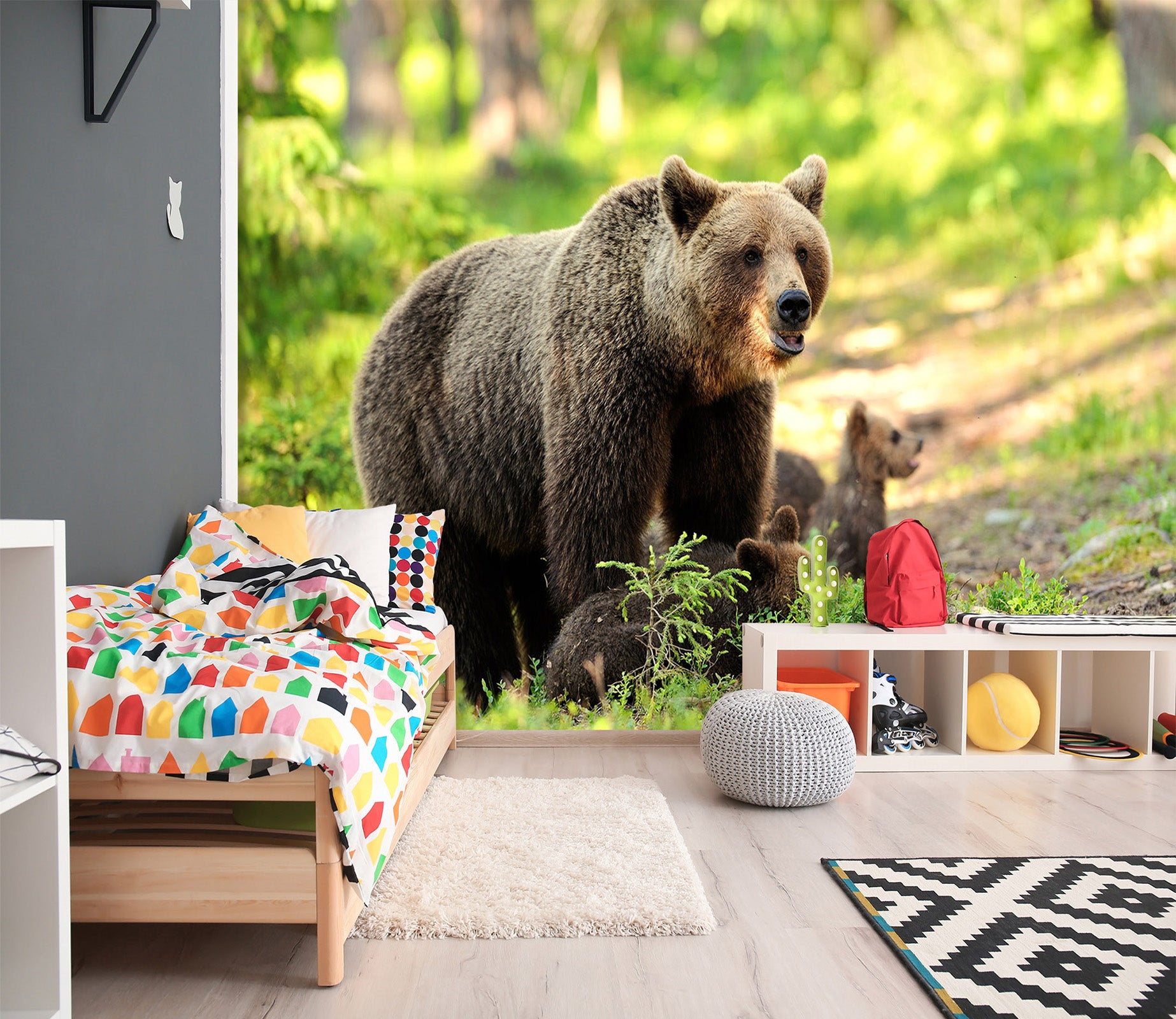 3D Black Bear 331 Wall Murals