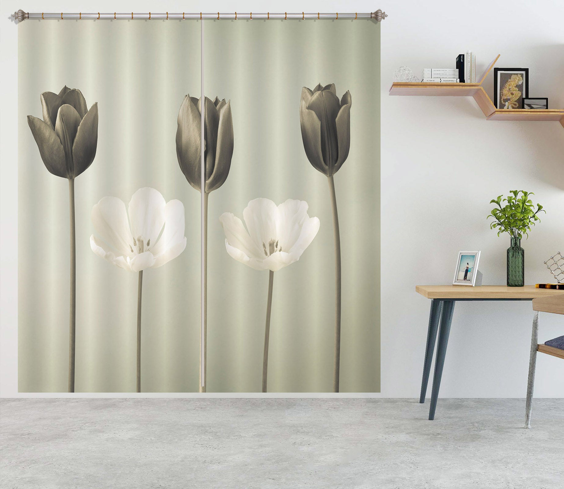 3D Brown Bud 6312 Assaf Frank Curtain Curtains Drapes