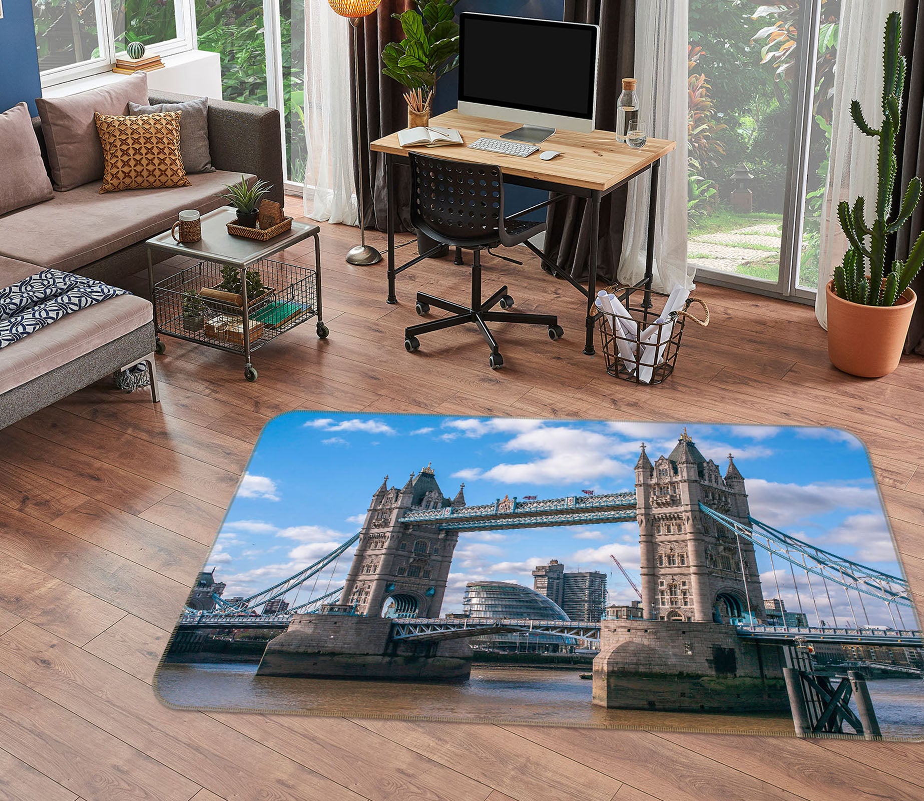 3D Tower Bridge 3002 Assaf Frank Rug Non Slip Rug Mat