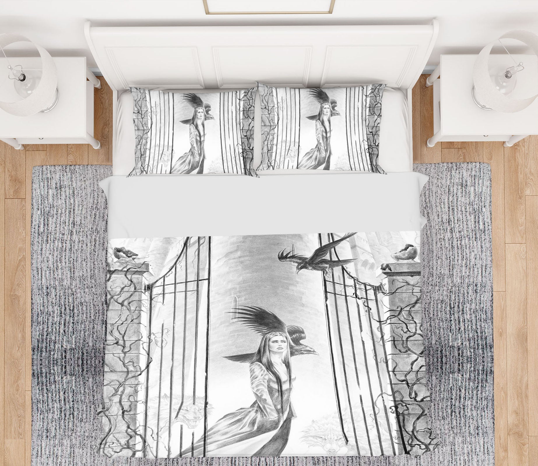 3D Sketch Woman 8306 Ruth Thompson Bedding Bed Pillowcases Quilt Cover Duvet Cover