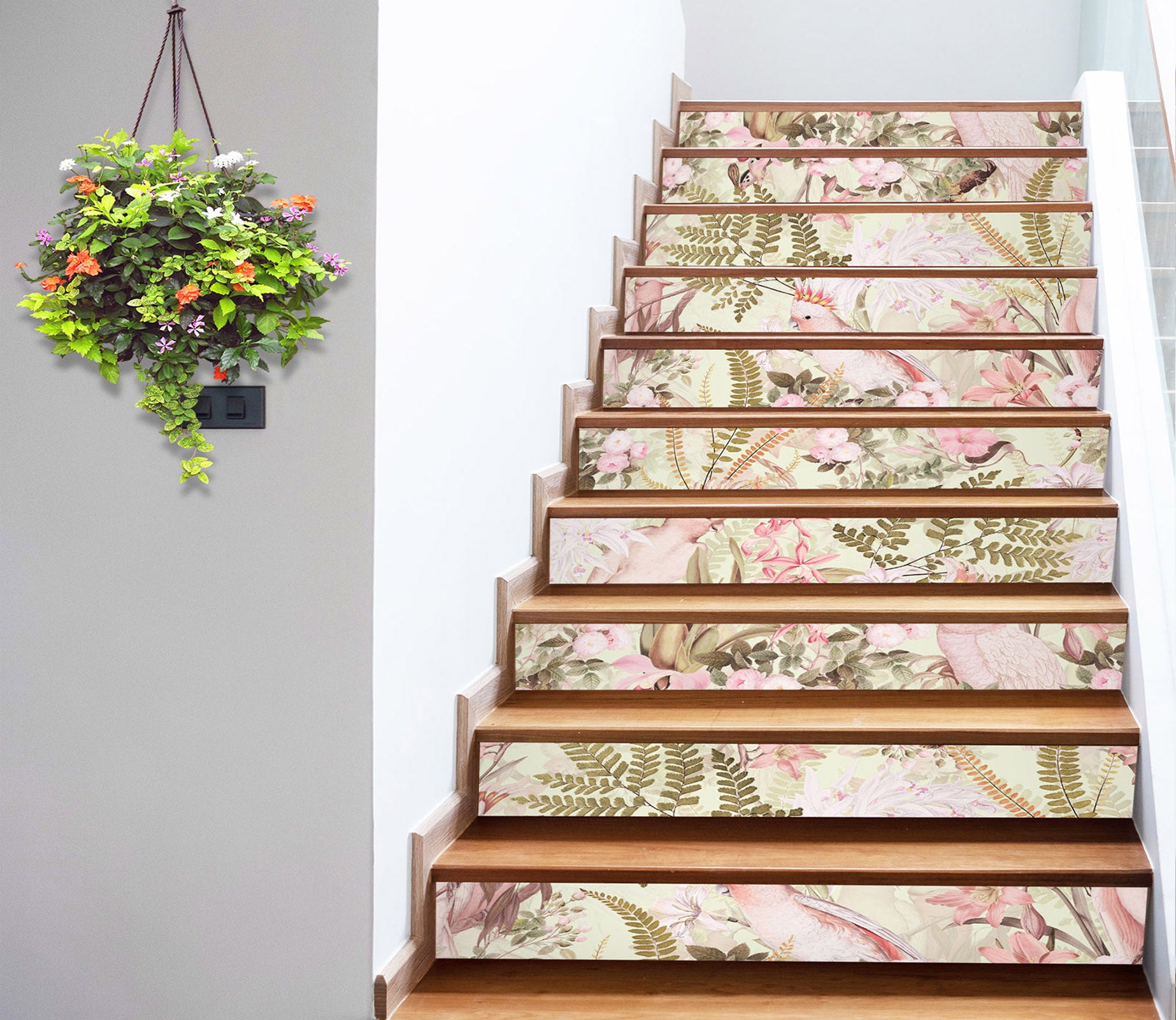 3D Pink Flower Pattern 103211 Uta Naumann Stair Risers