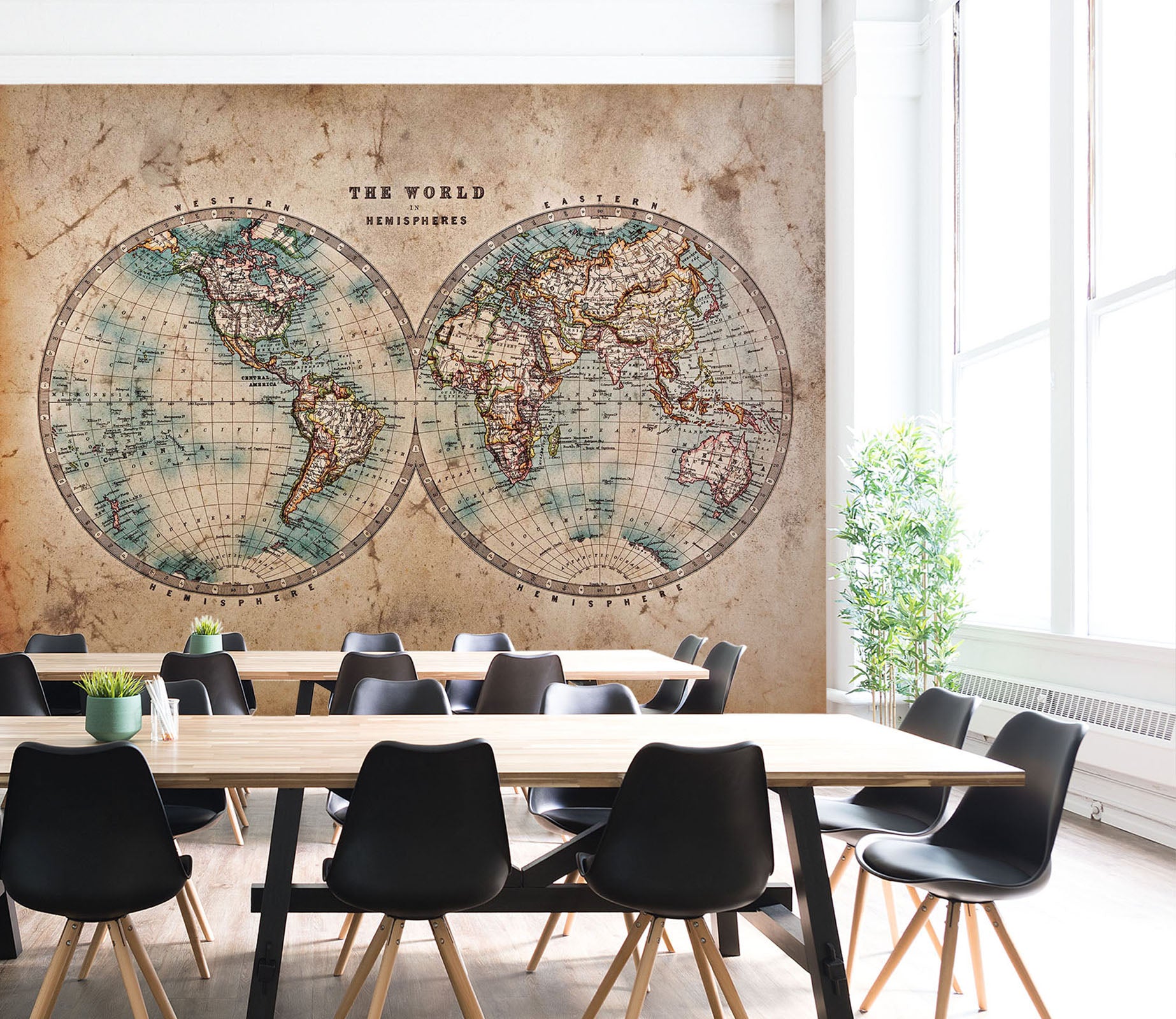 3D Round Pink Map 066 Wall Murals