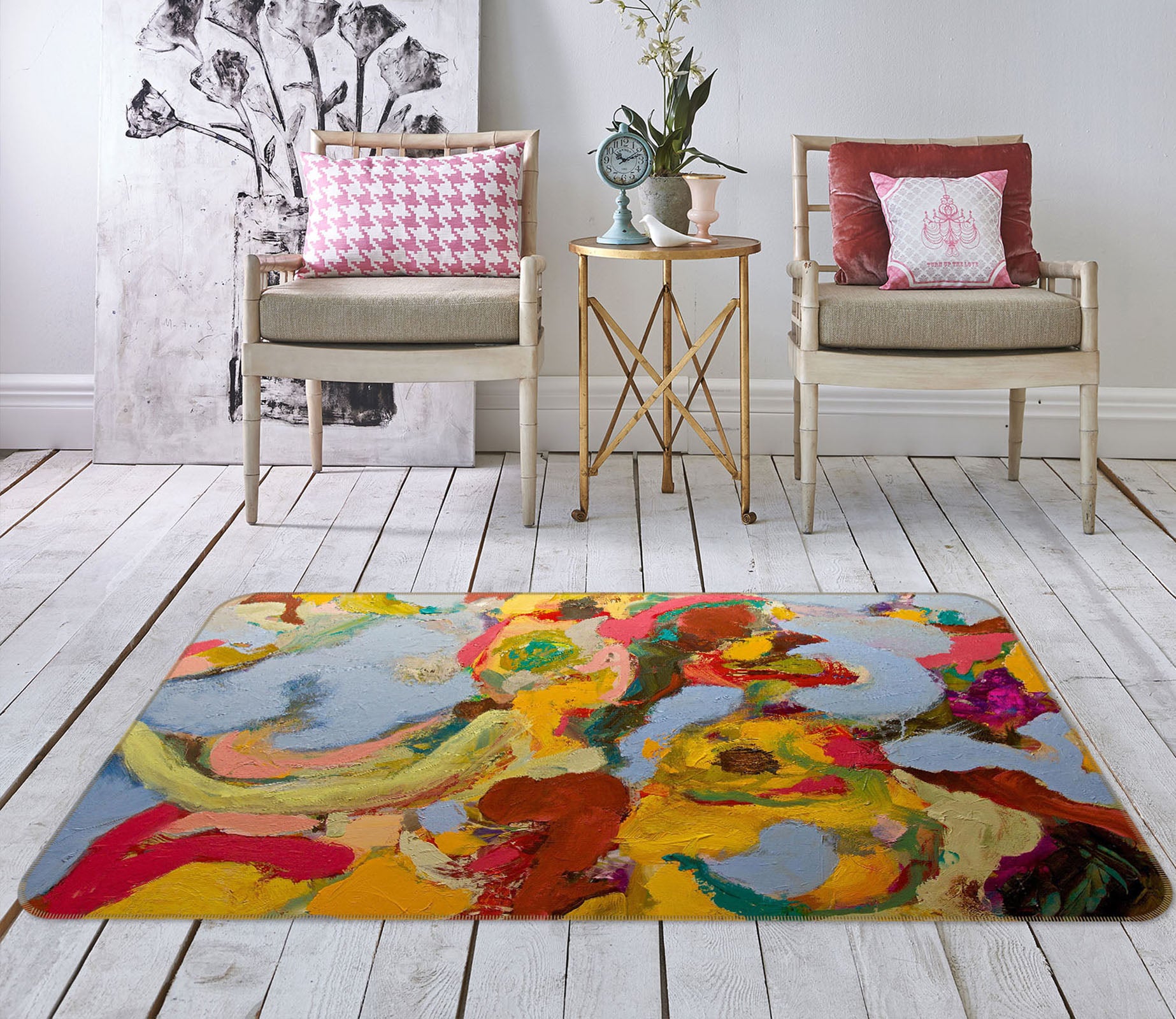 3D Vibrant Colors 1005 Allan P. Friedlander Rug Non Slip Rug Mat