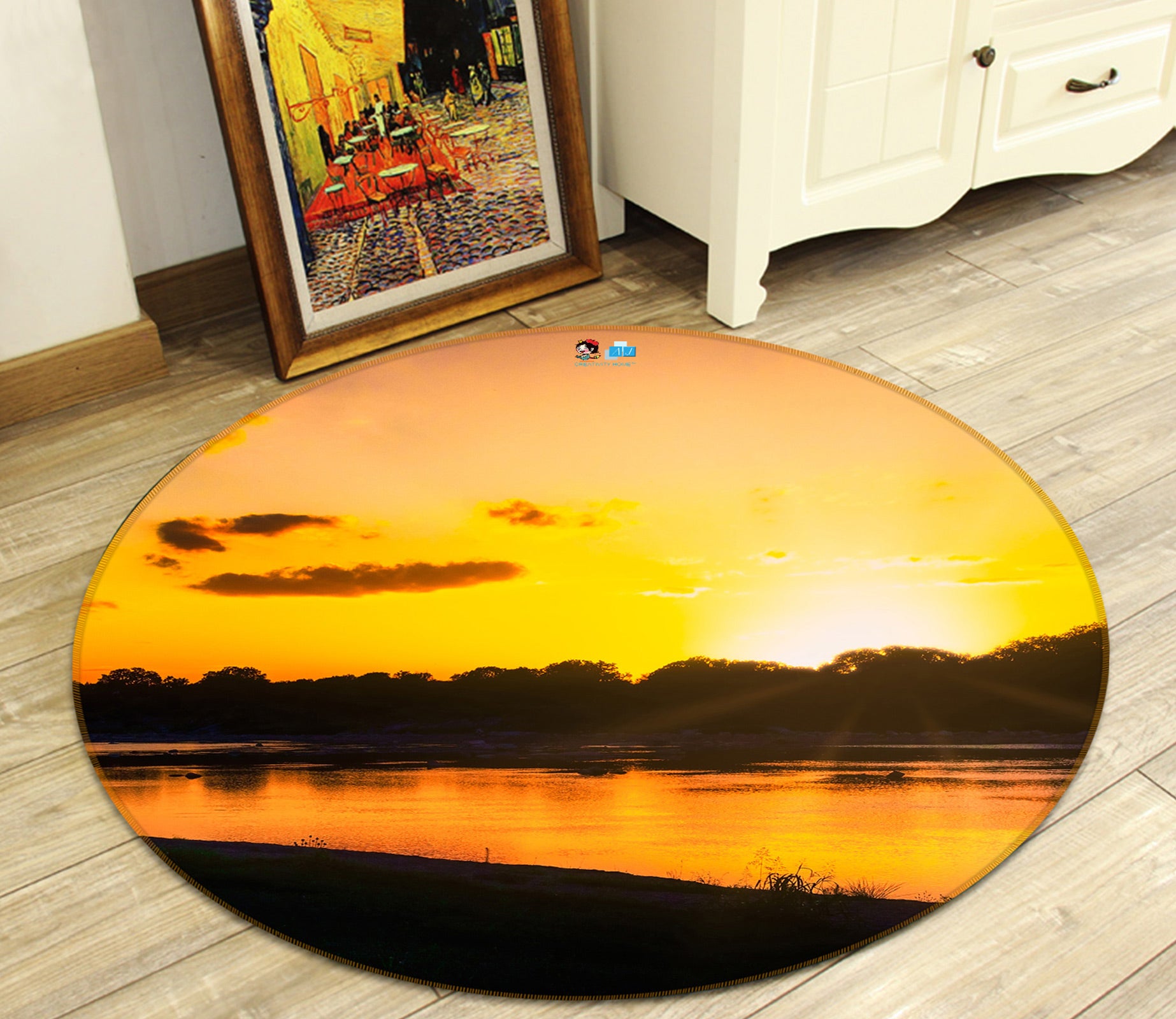 3D Sunshine Lake 5025 Beth Sheridan Rug Round Non Slip Rug Mat