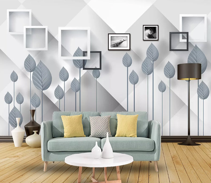 3D Long Leaves WC2562 Wall Murals