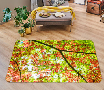 3D Red Maple Leaf 6778 Assaf Frank Rug Non Slip Rug Mat