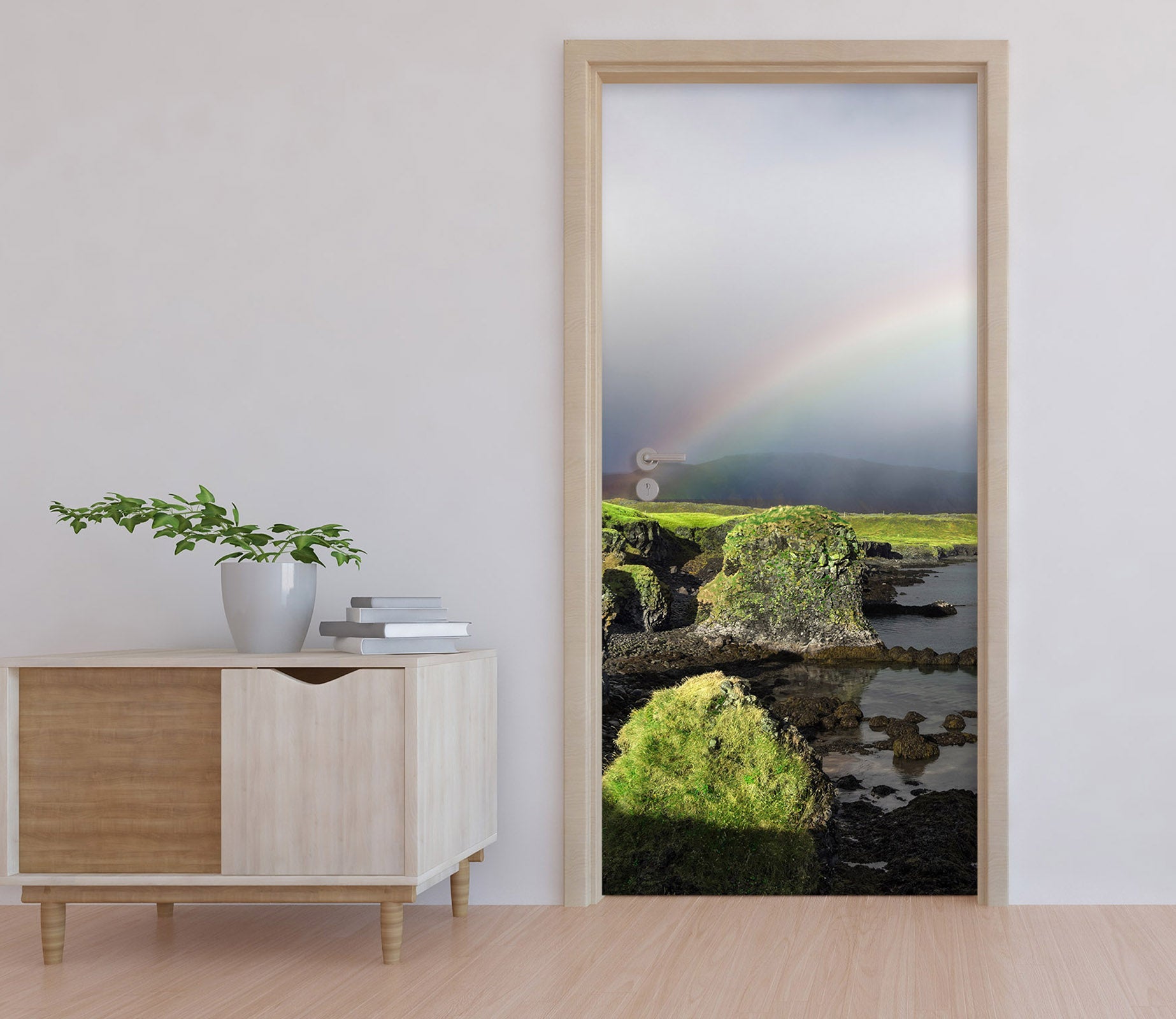 3D Grass Stone Rainbow 11551 Marco Carmassi Door Mural