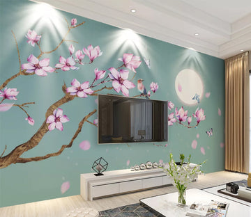 3D Plum Butterfly WC2031 Wall Murals