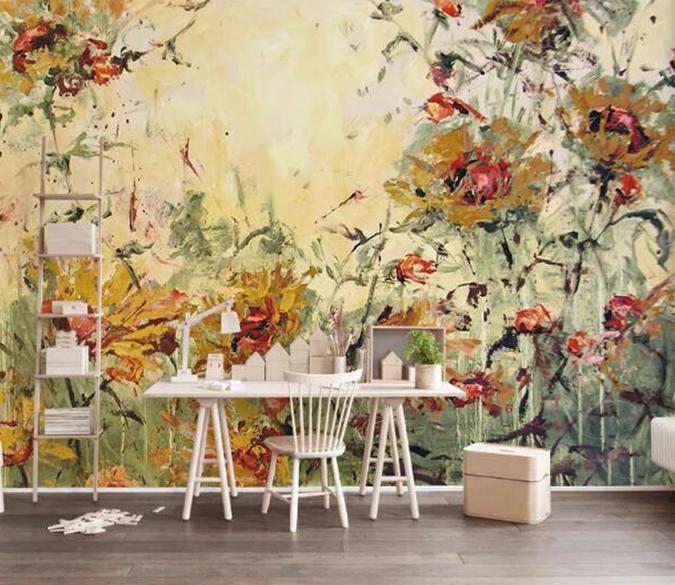 3D Colored Flowers 291 Wall Murals Wallpaper AJ Wallpaper 2 