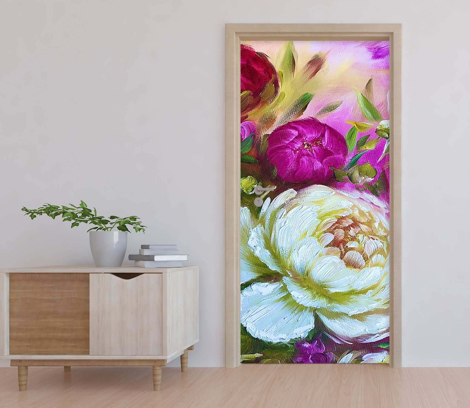 3D Pretty Peony 3318 Skromova Marina Door Mural