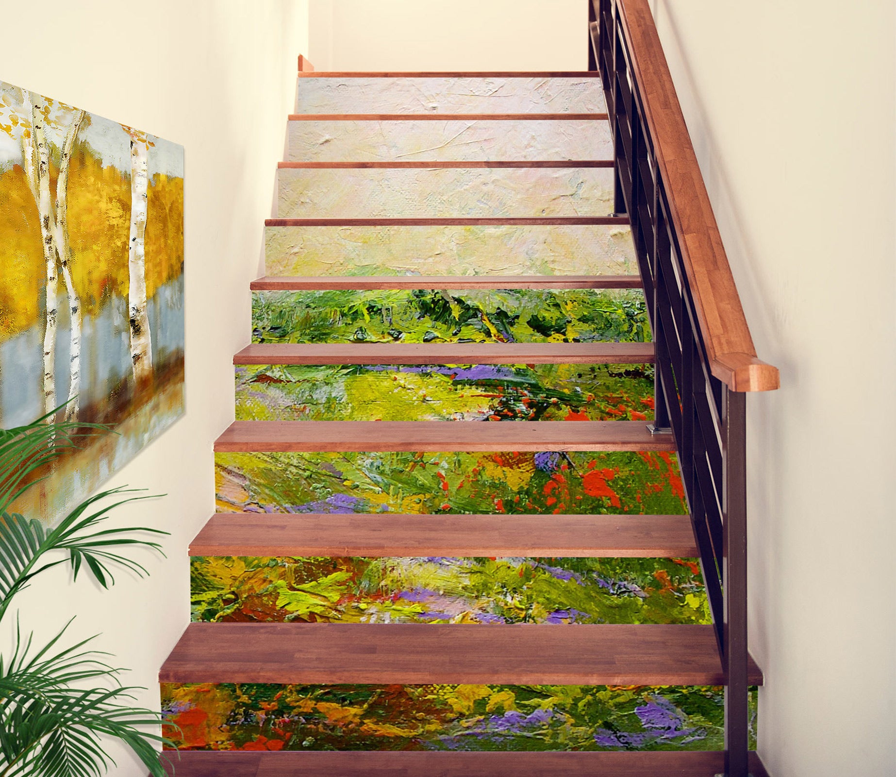 3D Lawn Flowers Oil Painting 9069 Allan P. Friedlander Stair Risers