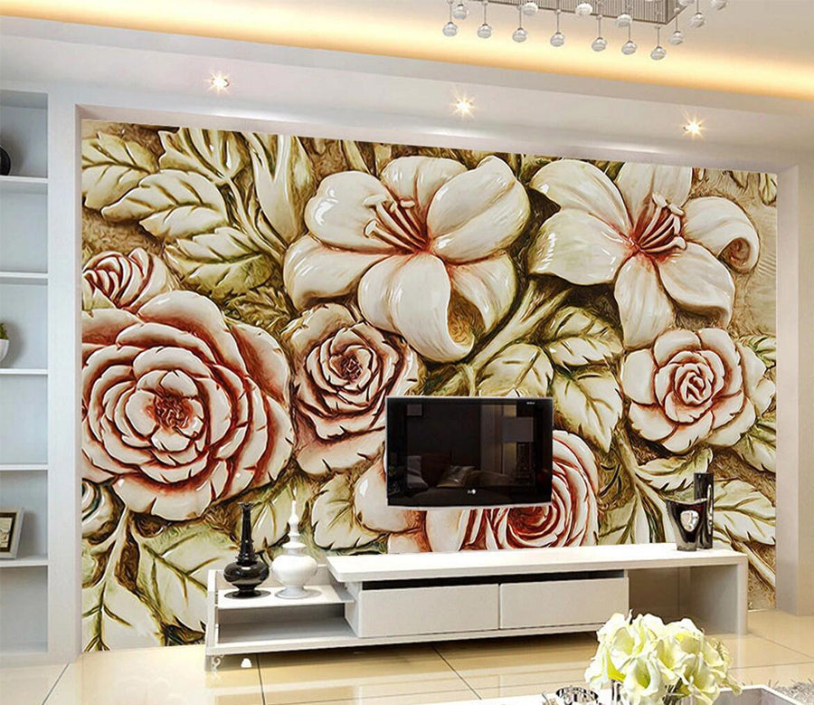 3D Blooming Roses WC724 Wall Murals