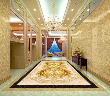 3D Golden Pattern WG260 Floor Mural Wallpaper AJ Wallpaper 2 