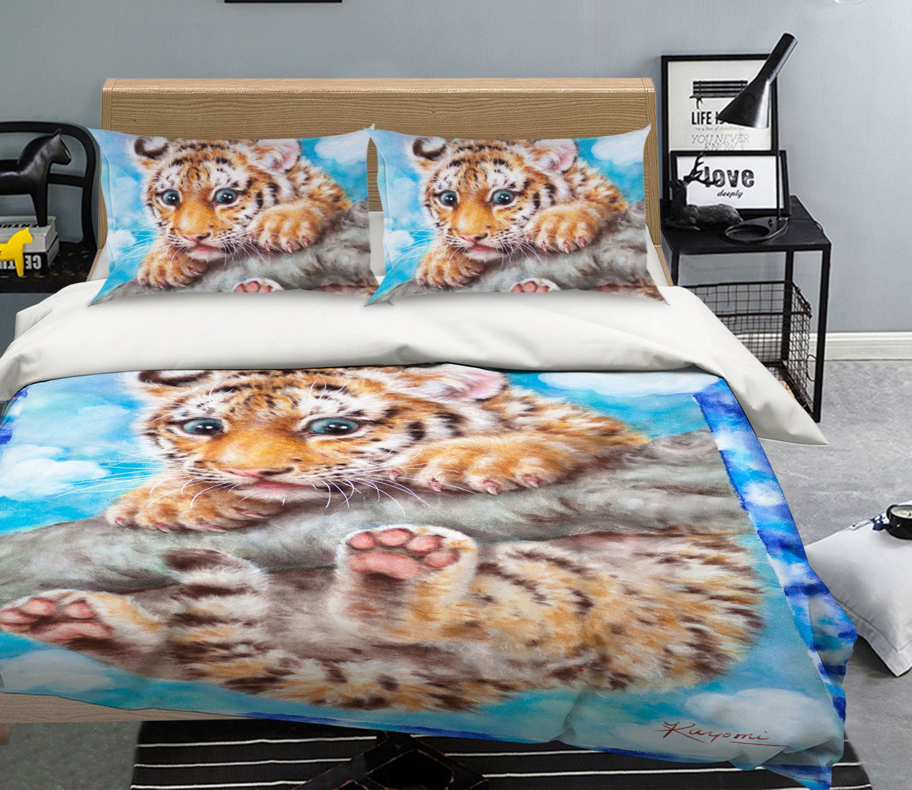 3D Baby Tiger 5867 Kayomi Harai Bedding Bed Pillowcases Quilt Cover Duvet Cover