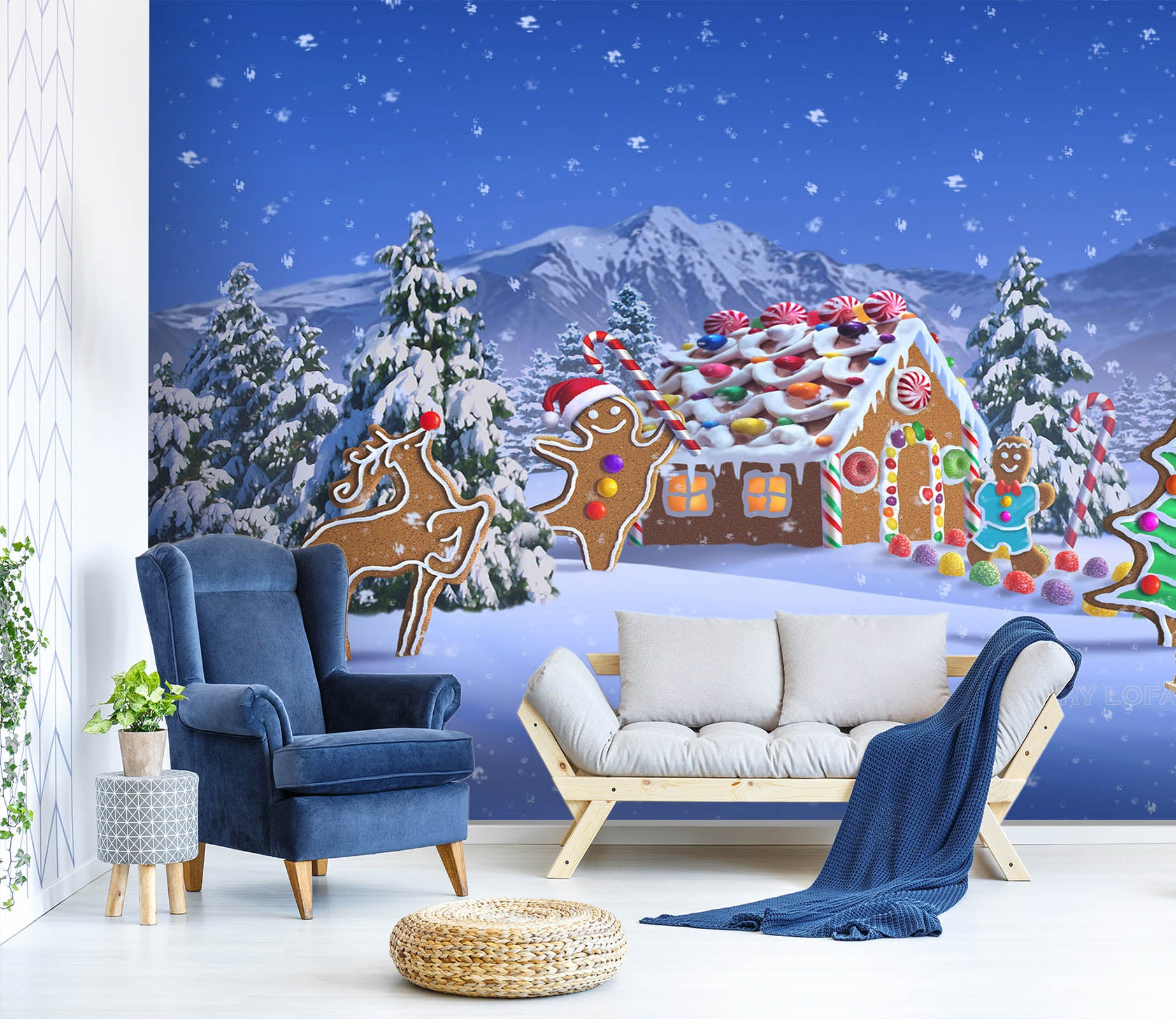 3D Gingerbread Fantasy 107 Jerry LoFaro Wall Mural Wall Murals